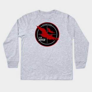 F-16 Viper Aggressor Patch Kids Long Sleeve T-Shirt